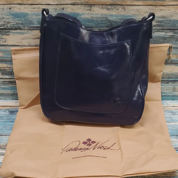 Patricia Nash Midnight Blue Leather Shoulder Bag - Picture 1 of 7